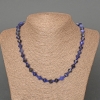 Sodalite Necklace, natural stone, faceted diamond shape, diameter 8.5 × 8.5 mm, length 49 cm, with beads