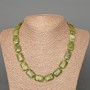 Rectangular Jadeite Necklace, natural stone, 13x18 mm, length 48 cm