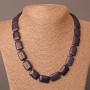Aventurine Necklace: Blue Sand Night of Cairo (synthetic), rectangular beads, approx. 13×18 mm, length 48 cm