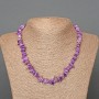 Charoite Necklace with natural gemstone chips, diameter 9x3 mm, length 47 cm