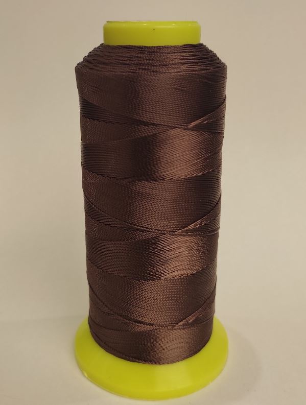 Bobbin hardware: Brown nylon craft thread, 0.6 mm diameter