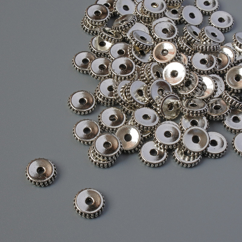 Bead-insert finding, diameter 6×1.5 mm - packaging 90 pcs - 20 g
