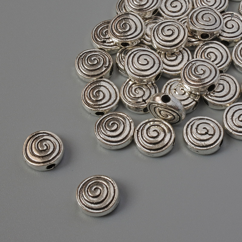 Bead-insert findings, diameter 8x3 mm, hole diameter 1.7 mm, packaging 34 pcs, 20 g