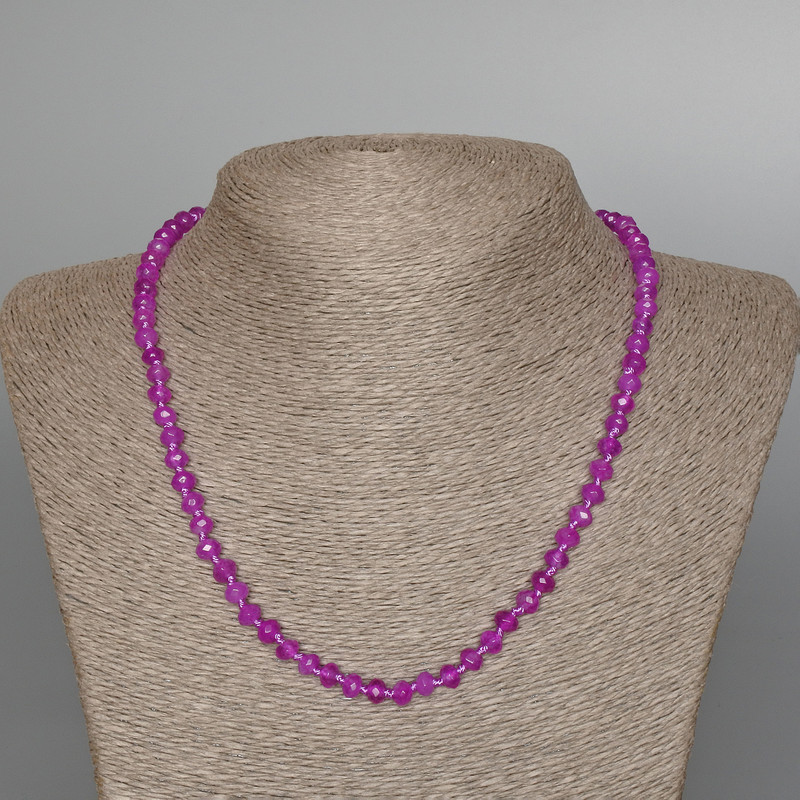 Faceted Synthetic Amethyst Necklace, 49 cm
