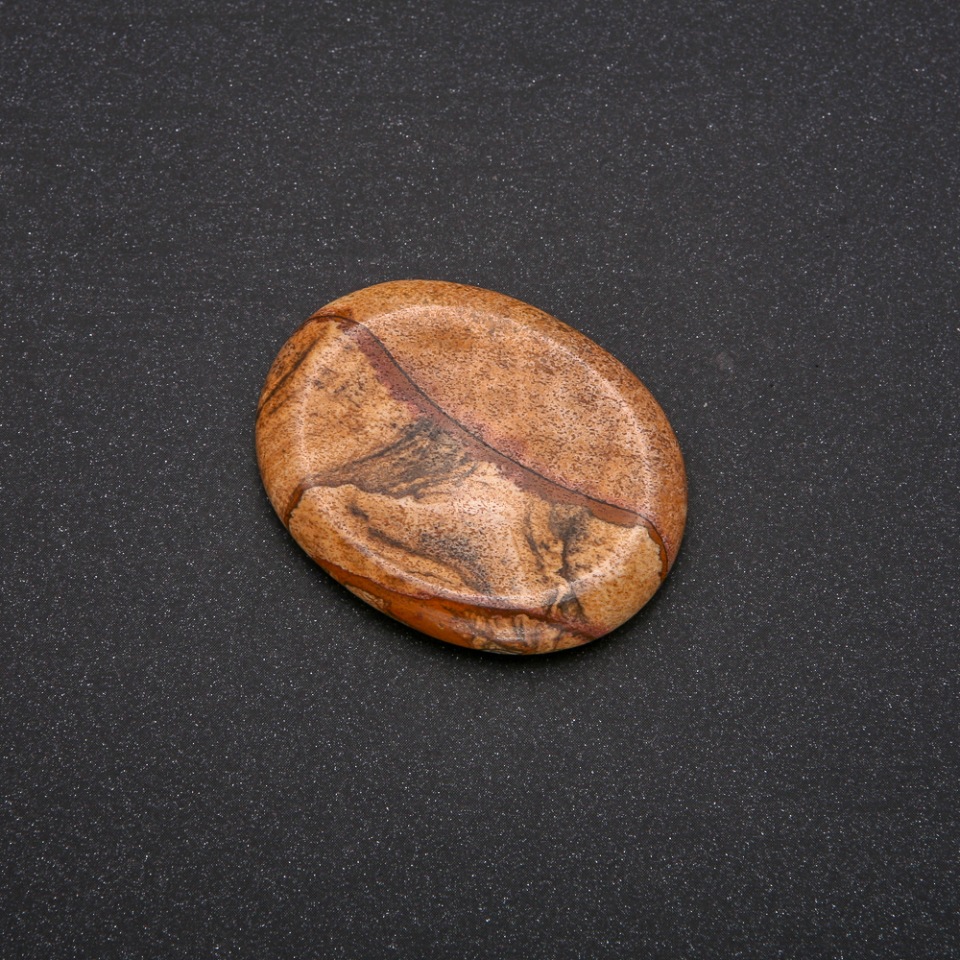 Facial massage scraper made of natural stone Landscape Jasper 45.5 × 35.5 mm