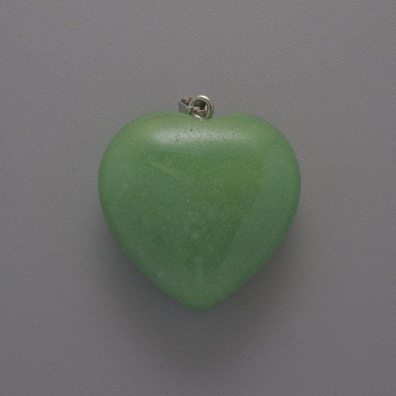 Heart Pendant made of Jade, 30 x 30 x 12 mm ±, length 36 mm ±