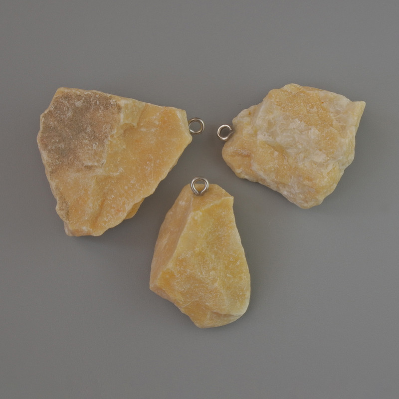 Natural Selenite Pendant, Unpolished, Dimensions 34×20 to 35×29 mm, Assorted