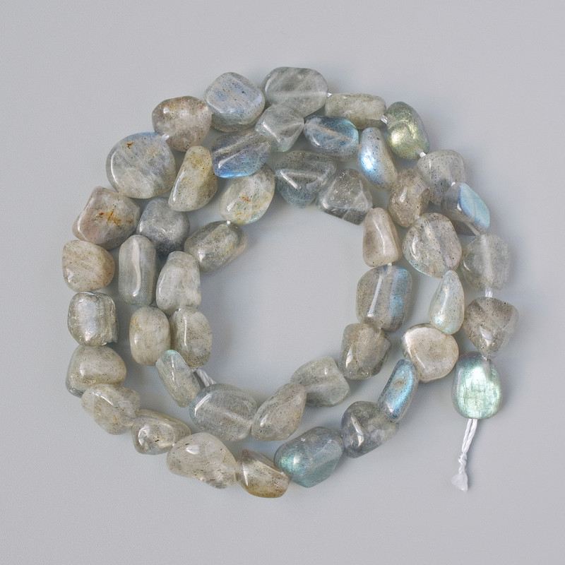 Labradorite Beads, Natural Stone, Faceted, 8×9 mm diameter, 40 cm length on thread