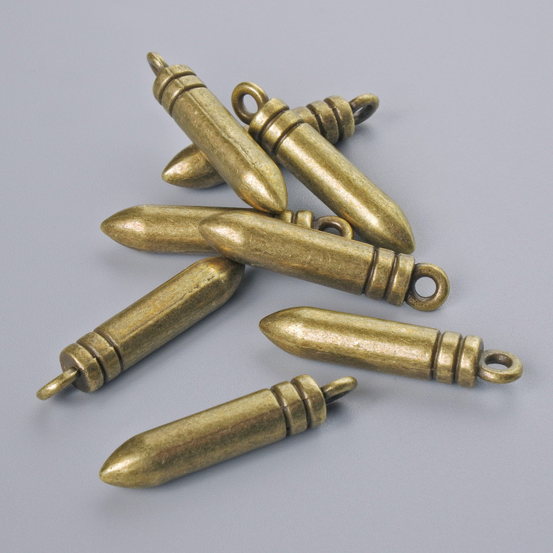 Pendant hardware 'Sphere', 23.5×4.5 mm, hole diameter 1.7 mm, packaging 8 pcs ± bronze-colored metal