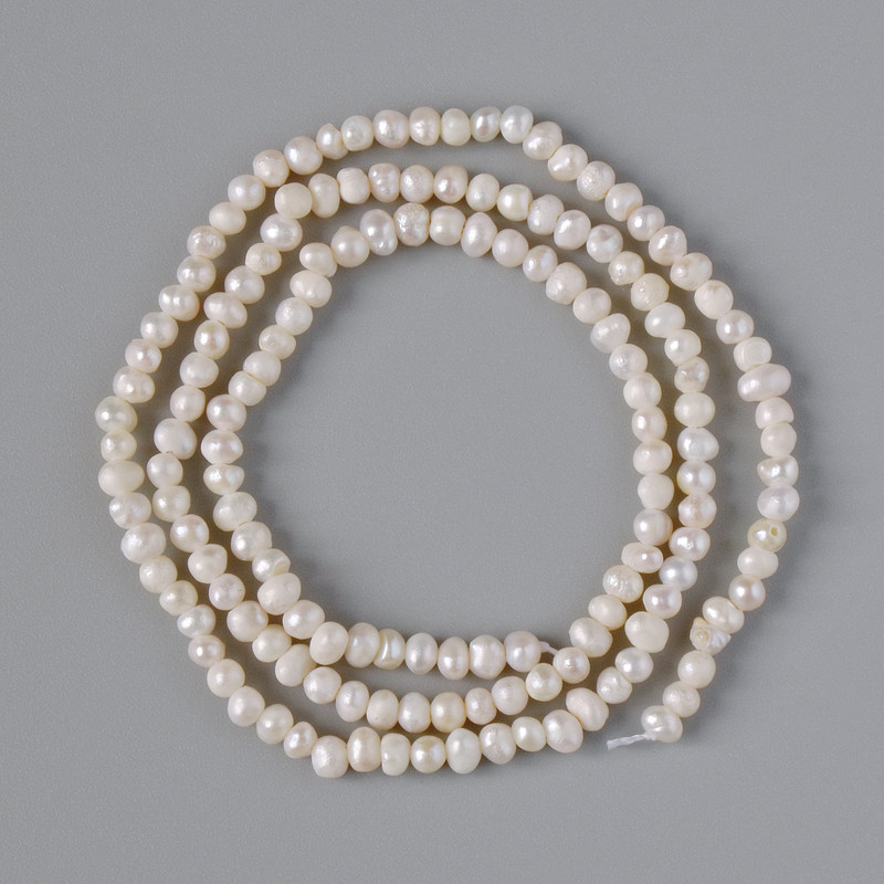 Freshwater Pearl Beads, diameter 2.5–3 mm, length 35 cm on thread