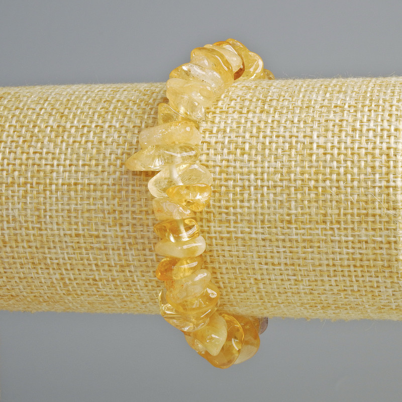 Citrine bracelet with natural citrine chip beads, diameter 11.5×4 mm, length 18 cm +/- (stretch)