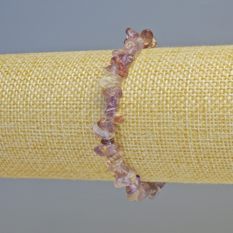 Браслет Аметрин натуральний камінь крихта, діаметр 7х3мм+- (стрейч), довжина 18см+