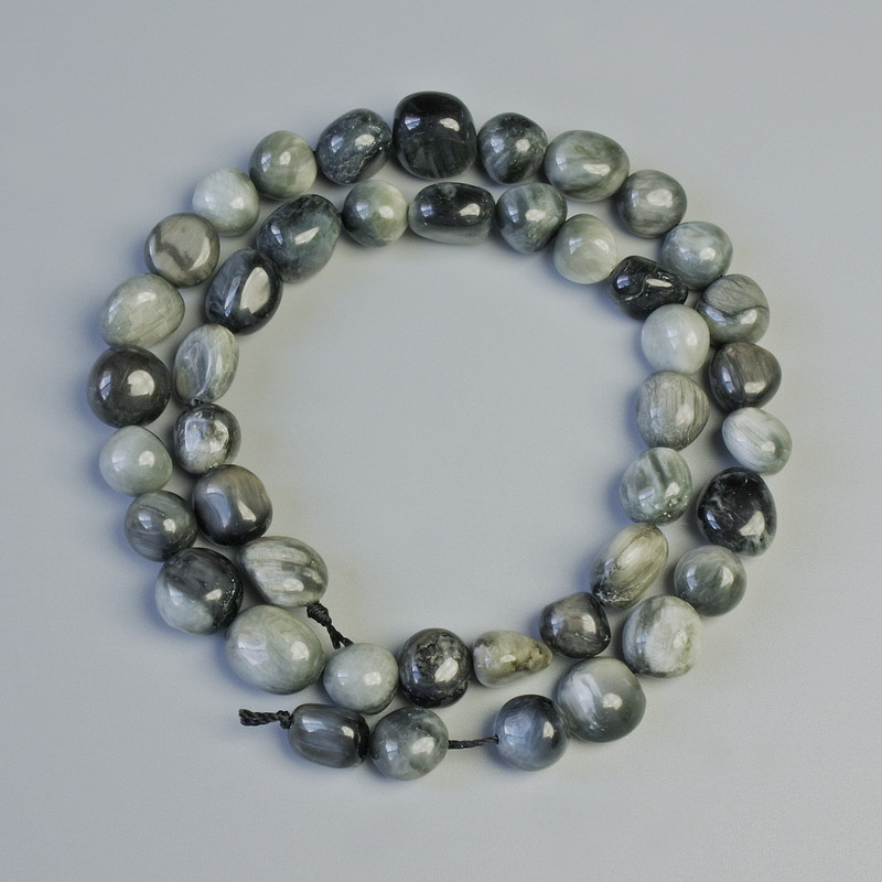 Falcon's Eye Beads, natural faceted stone, diameter 9x10 mm, length 40 cm on thread