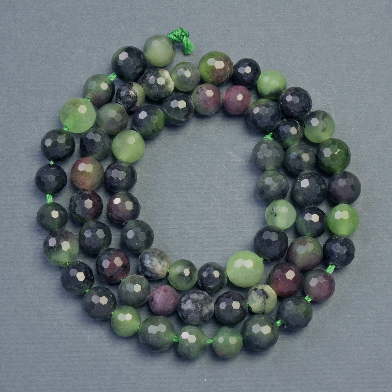 Zoisite natural stone beads, faceted round beads, diameter 6mm±, length 34cm+
