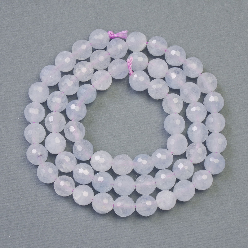 Natural Aquamarine gemstone beads, faceted round beads, diameter 6 mm ±, length 36 cm ±
