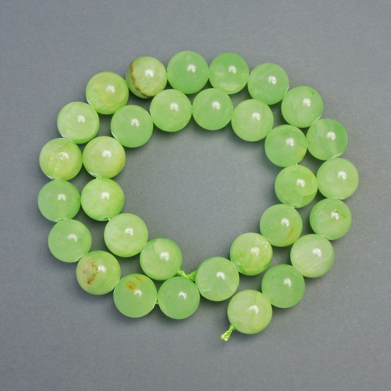 Onyx Beads, Natural Stone, Smooth Round Balls, 12 mm Diameter, 39 cm Length on Thread