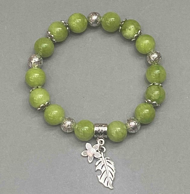 Onyx Bracelet (Acrylic) Smooth Beads, 10mm Diameter, with Inserts, Length 18 cm +/- Stretch