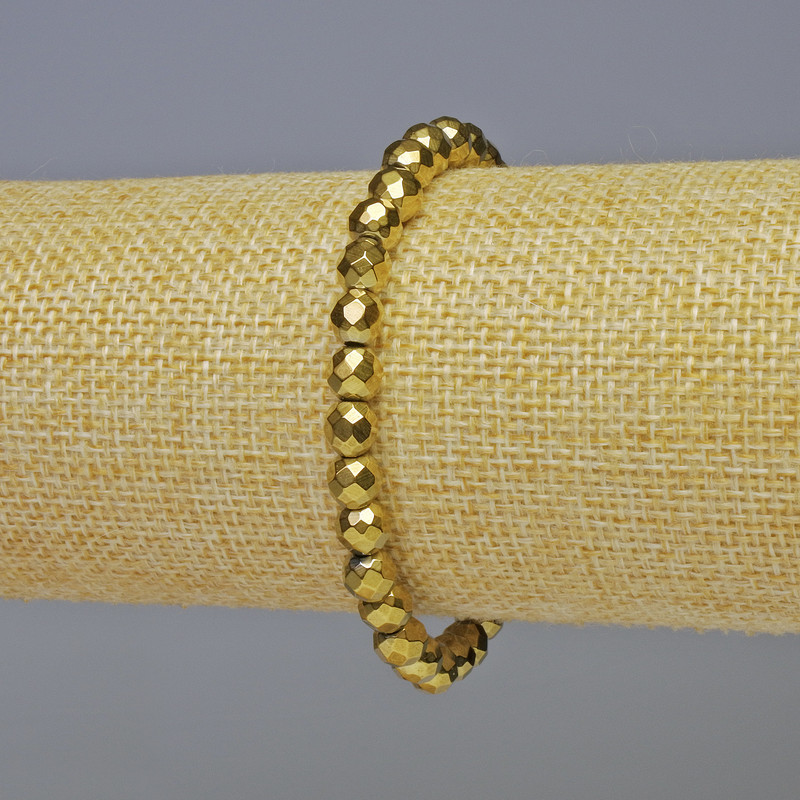 Gold-Colored Faceted Hematite Bracelet