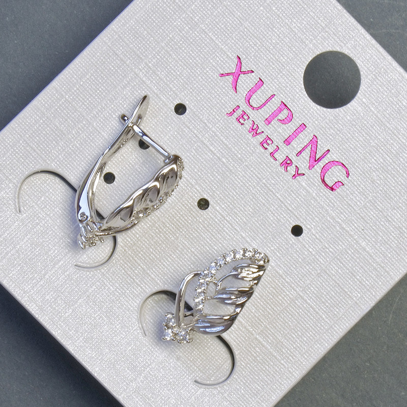 Xuping 16x8mm Rhodium Earrings