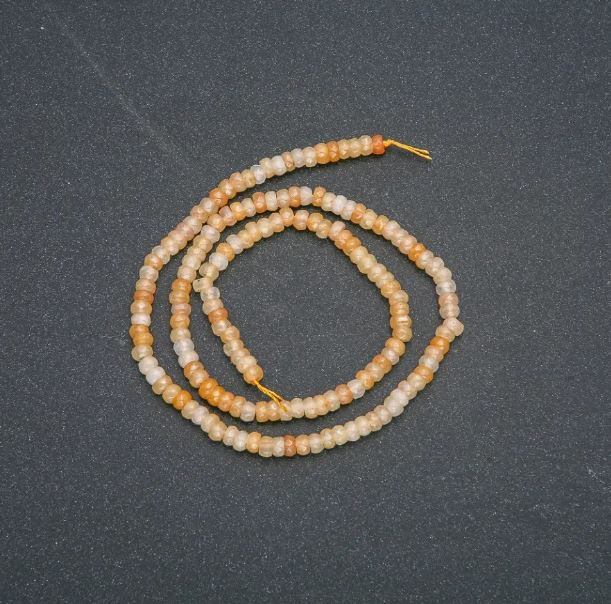 Natural agate stone thread, faceted rondelle, diameter 4×2.5 mm, length 39 cm +