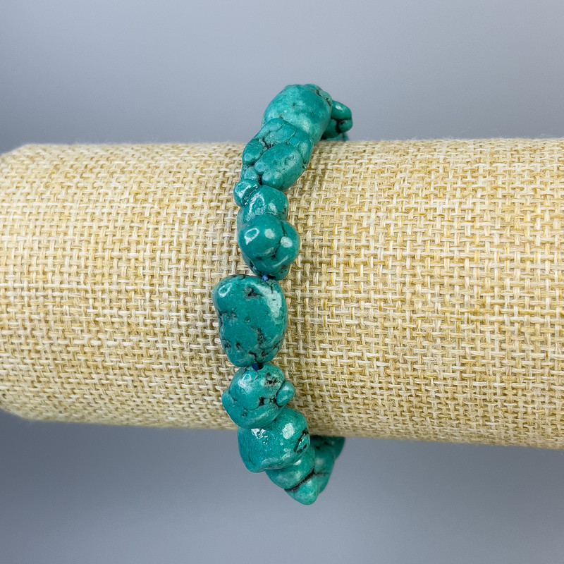 Bracelet Turquoise (Imitation) Faceted 19x9 mm, length 18 cm, stretch