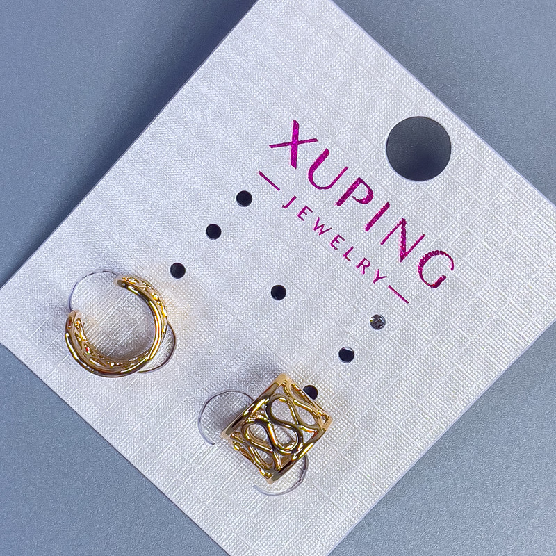 Double Xuping Ear Cuff with Pattern 10x8 mm +- 18K Gold Plating