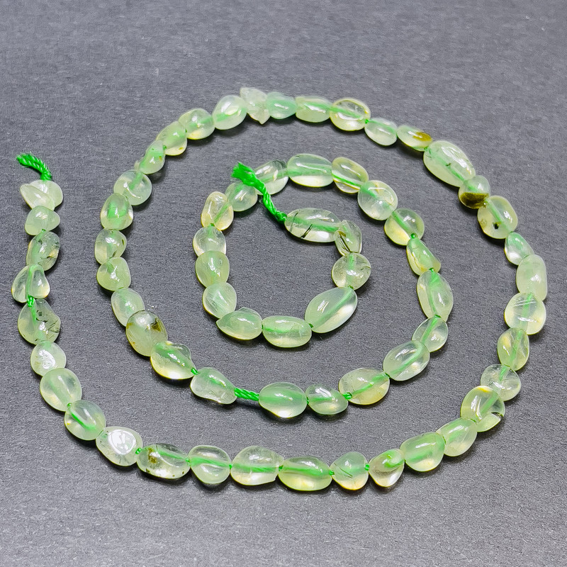 Prenit Beads on Thread, Faceted, 7x5 mm, Length 41 cm