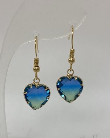 Multicolor Heart Earrings, diameter 12mm+-, length 34mm+-