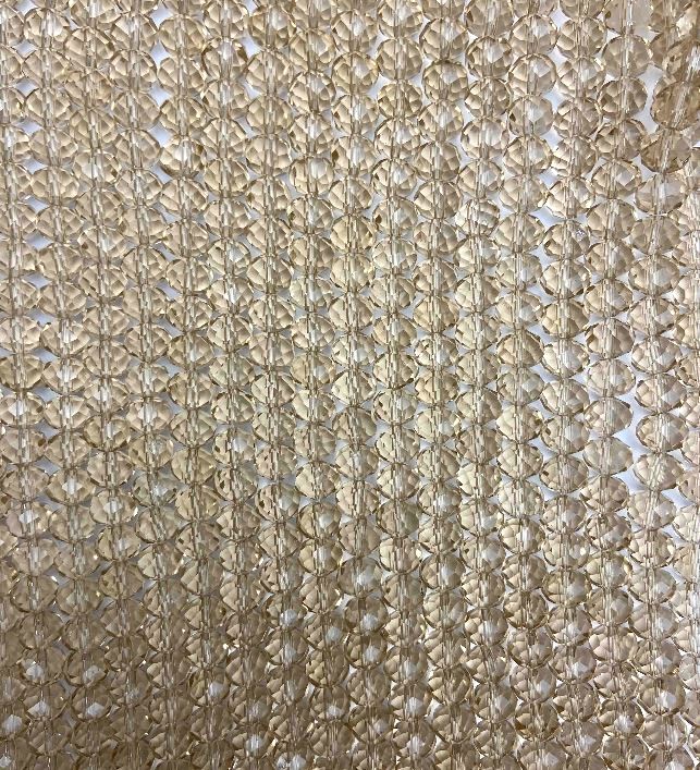 Beads of Czech Crystal on Beading Thread, Amber Transparent Faceted Rondelle, Diameter 8x6mm, Length 40-41 cm +