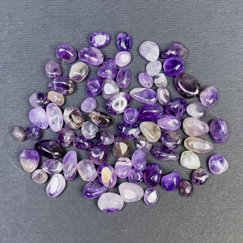 Polished natural amethyst nuggets, undrilled, 10–18 × 6–8 mm (±)