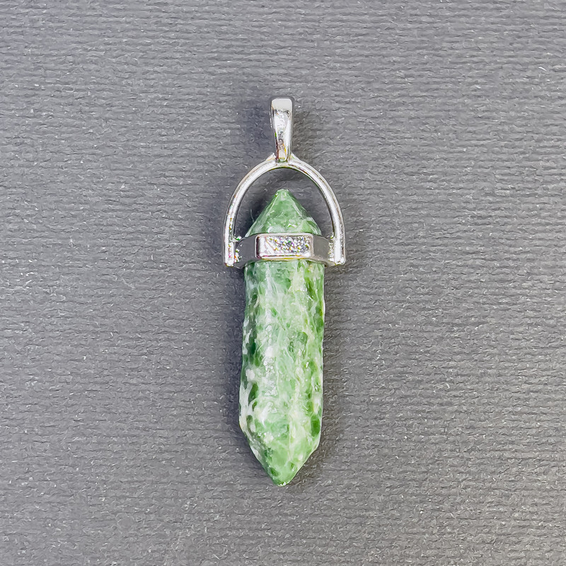 Pendant Moss Agate Hexagonal Crystal Ball 8x31x41 mm+