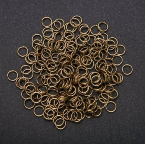 Bronze-colored connecting ring, 4 mm diameter, 25 g pack