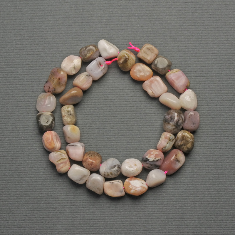 Pink Opal Briolettes, 11x10 mm, +/- on a thread, length 40 cm+
