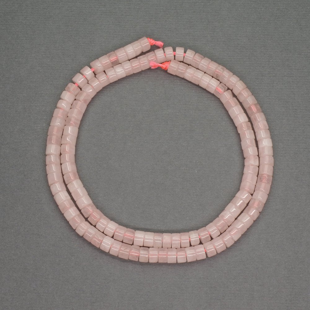 Pink Quartz Rondelle Beads, natural stone, diameter 4.5×2.5 mm, length 38 cm