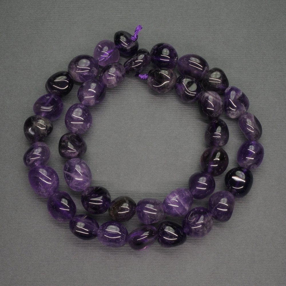 Faceted natural gemstone beads Amethyst, diameter 10x10 mm, length 40 cm