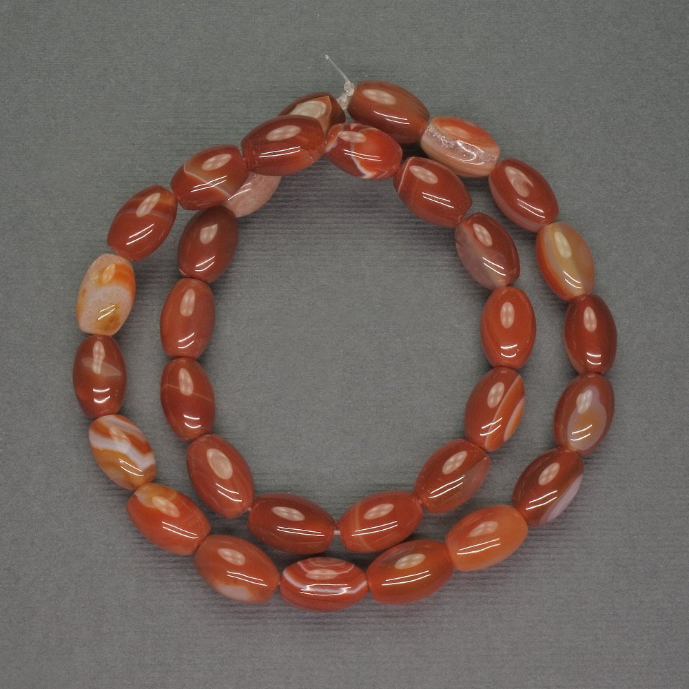 Natural Sardonyx Barrel Beads, 9×12 mm, 40 cm length