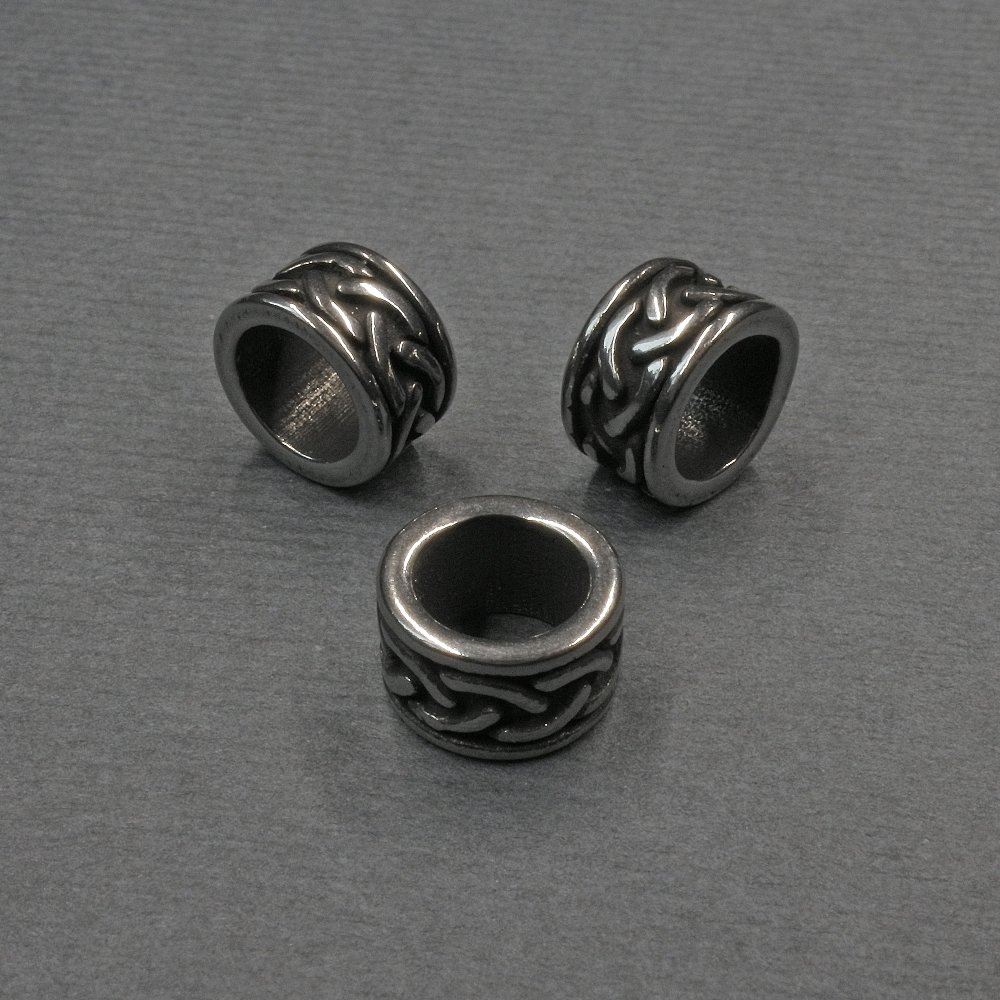 Bead finding insert, silver-colored metal, 9×5 mm with approx. 6 mm hole