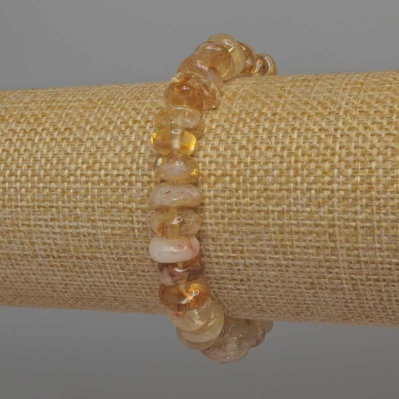 Citrine chip bracelet, 10x5 mm, 18 cm, elastic