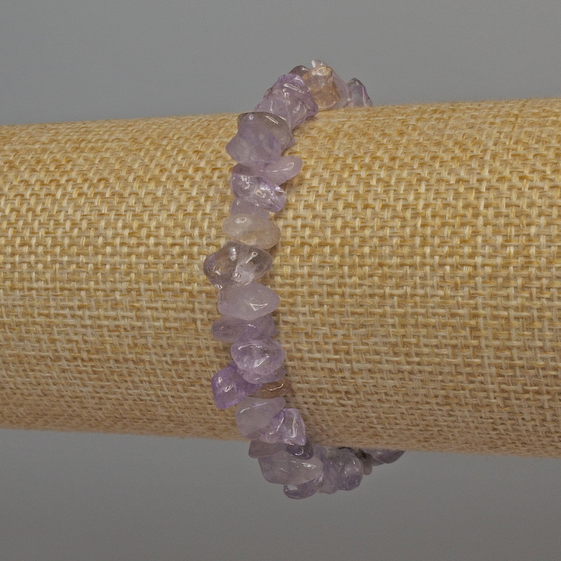 Amethyst Chip Bracelet, chip size 6-9×2-4 mm, length 18 cm, elastic