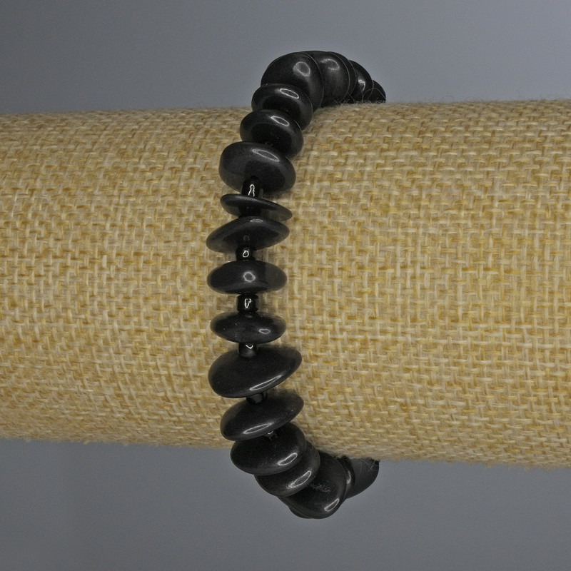 Agate Chip Bracelet 10x3 mm with Seed Beads 3 mm, 18 cm, Stretch