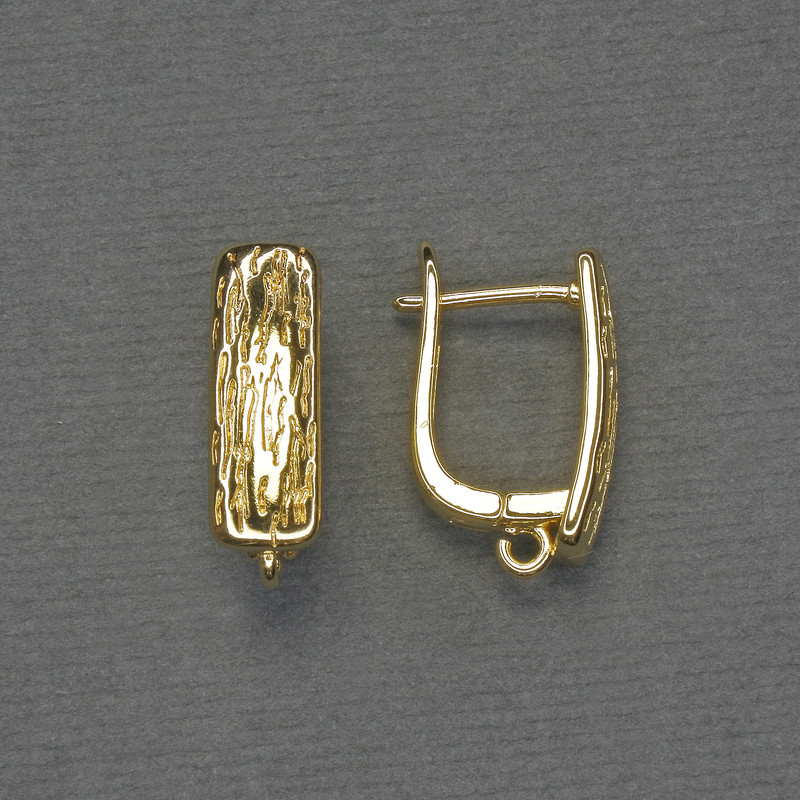 Gold-tone metal earring hooks 18×6 mm – pair