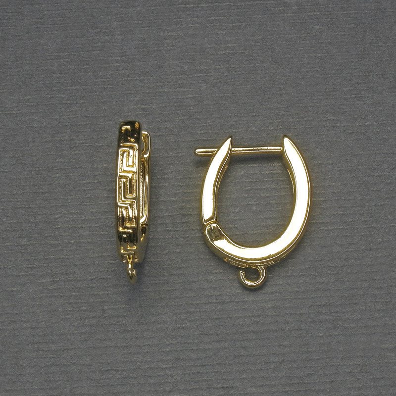 Gold-tone earring hooks 18×3 mm - pair
