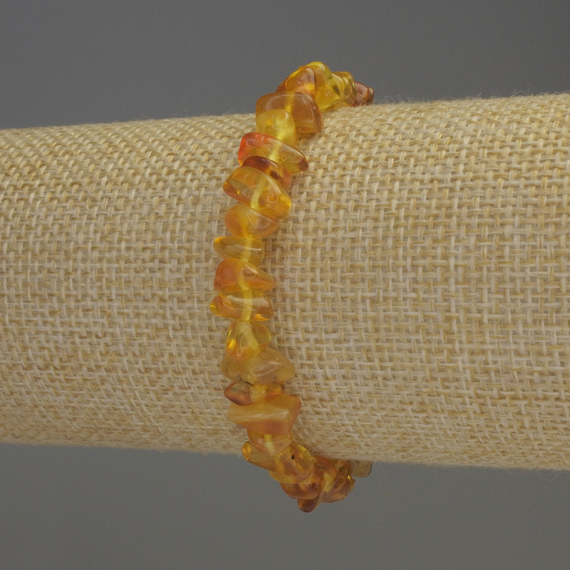 Amber Chips Bracelet 4-10×5 mm, 18 cm Stretch