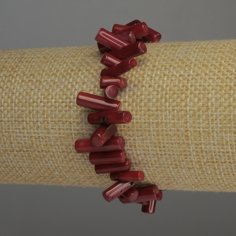 Coral Column Bracelet, diameter 8-15×3-5mm, length 18cm stretch