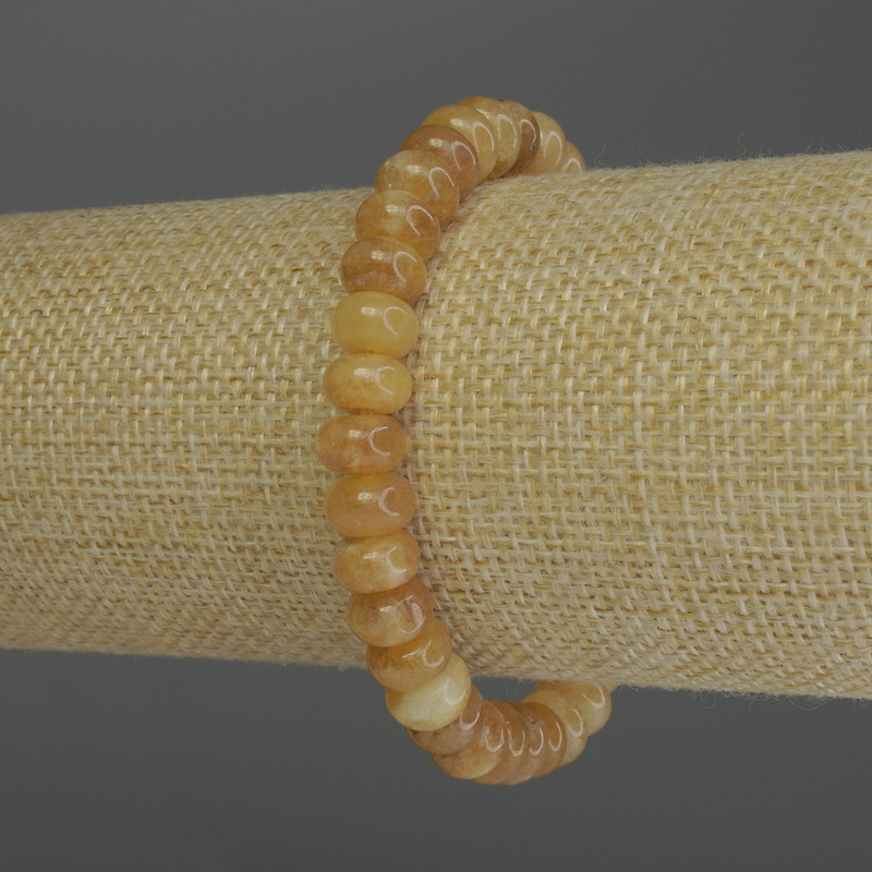 Citrine Rondelle Bracelet, 8×5 mm diameter, 18 cm stretch