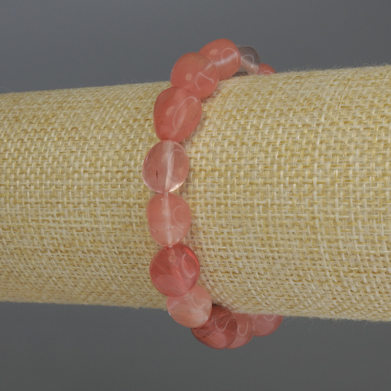 Браслет Халцедон галтівка, діаметр 9-13х9мм+-, довжина 18см стрейч