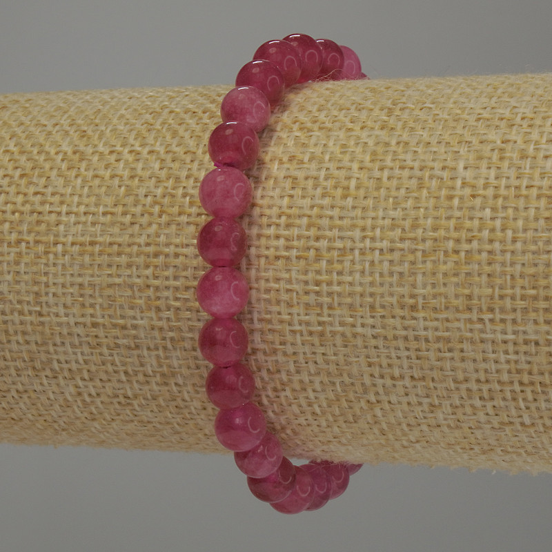 Tourmaline Bracelet with Smooth Beads, 6mm Diameter, 18cm Length, Stretch