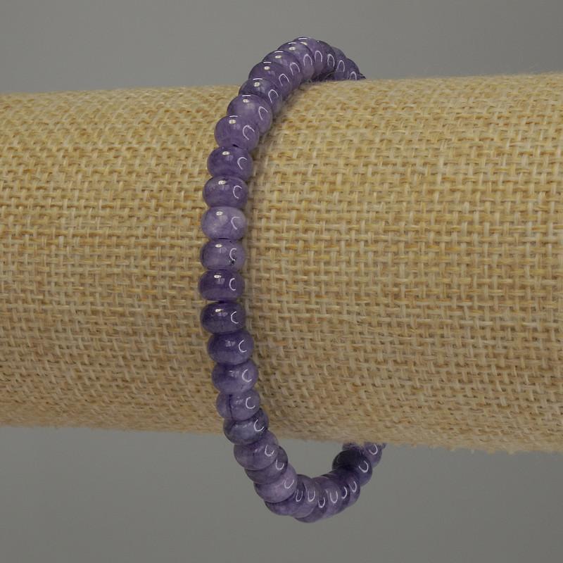 Amethyst Rondelle Bracelet, 7x4 mm diameter, 18 cm stretch