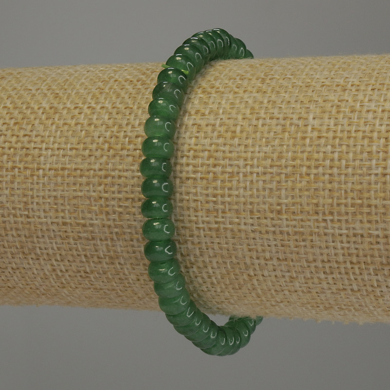 Chrysoprase Rondel Bracelet, 6x4 mm, 18 cm stretch