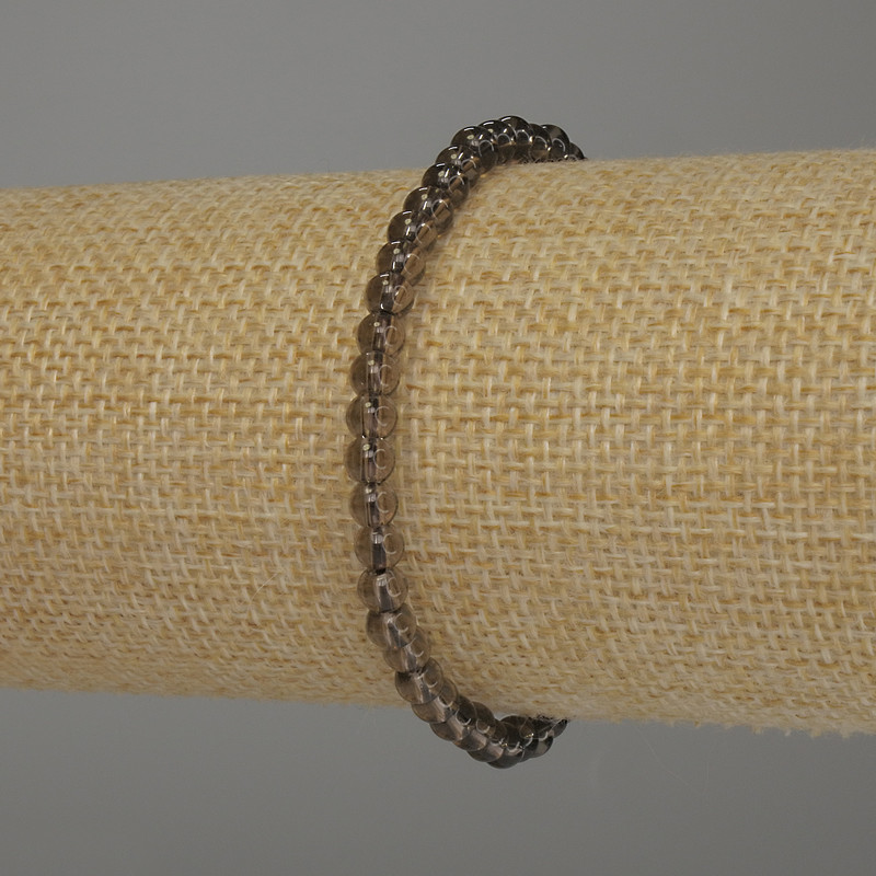 Браслет Раухтопаз гладка кулька, діаметр 4мм+-, довжина 18см стрейч